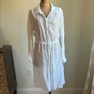 White Long Sleeve Shirt Dress